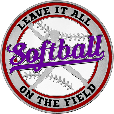 Purple "Softball" with Maroon Outer Circular Borders